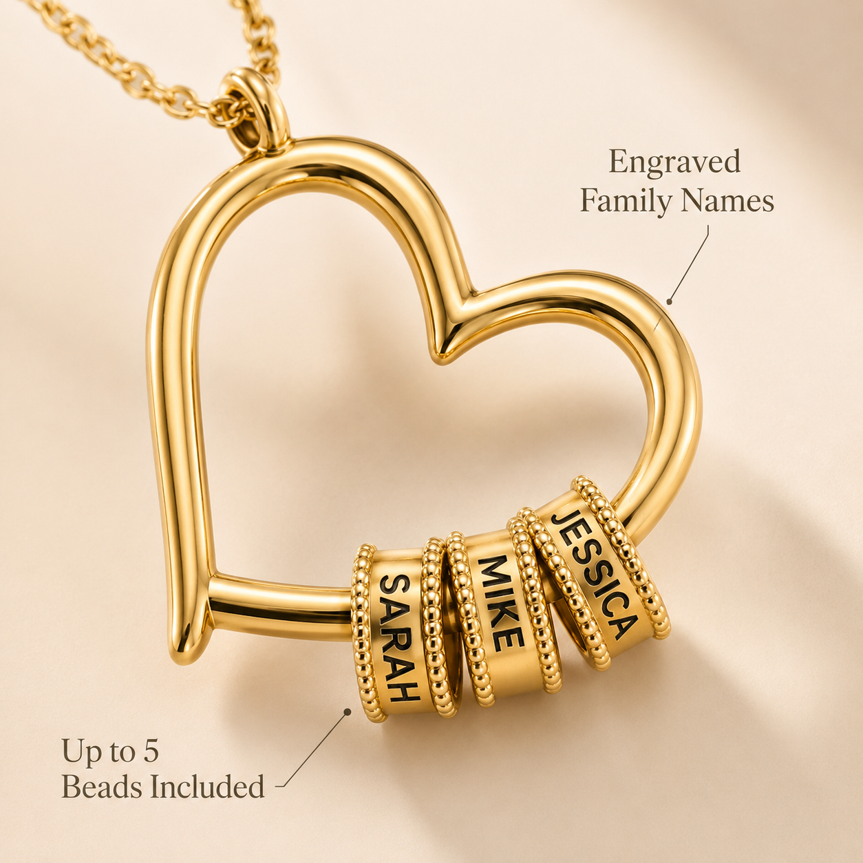 HeartBond™ Personalized Name Bead Necklace